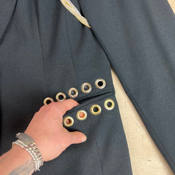 Studded Grommet Embellished Hip Vintage Blazer Modern - Reworked Grunge Style - Picture 6 of 7